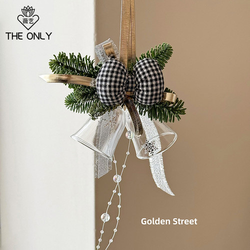 玻璃铃铛车挂摆件薇艺圣诞装饰