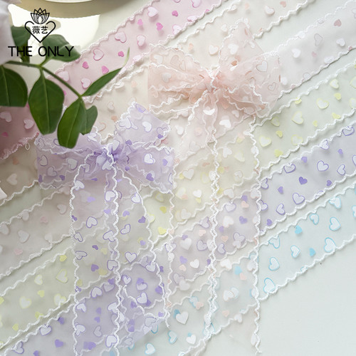 薇艺奶油风爱心丝带少女心蝴蝶结