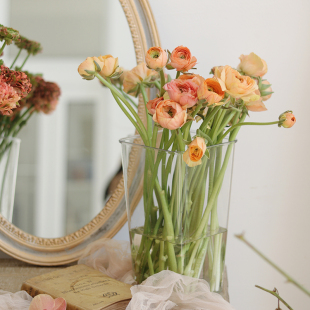 饰插花桶养花桶 花店专用装 塑料家用醒花桶 鲜花桶 薇艺透明花桶