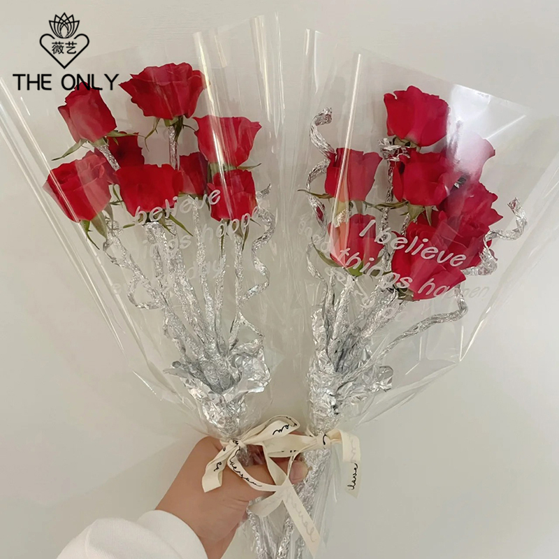 薇艺50张透明鲜花多只袋单支小号