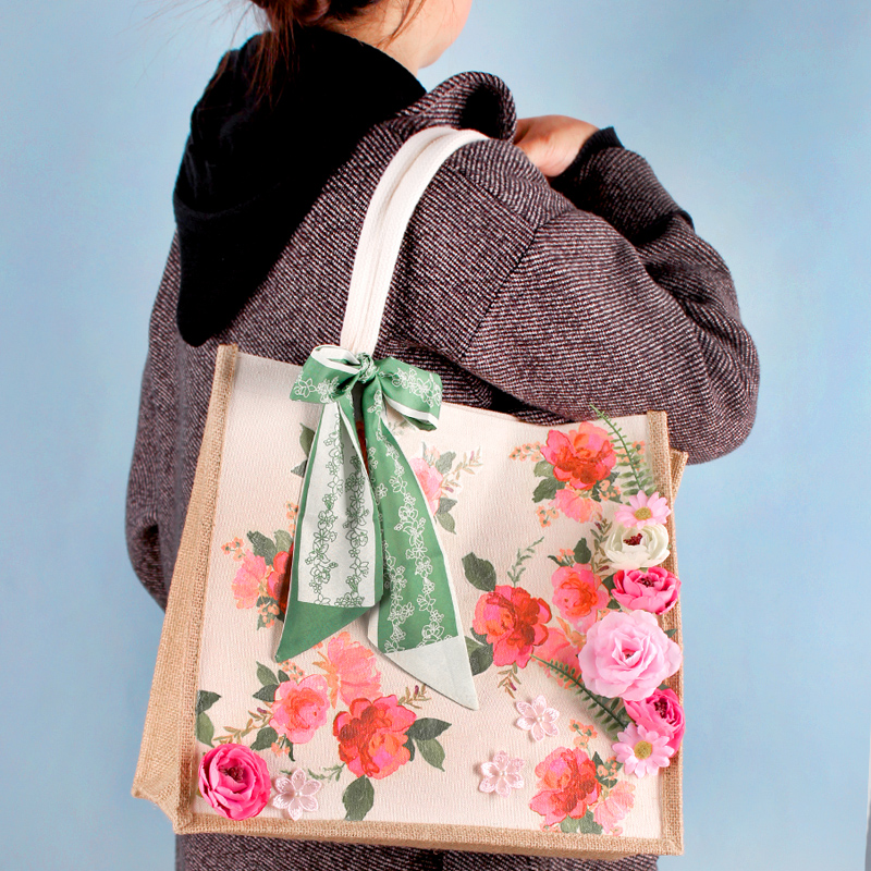 蝶骨巴特包diy通用款女包制作材料麻布袋蝶古巴特帆布包母亲节