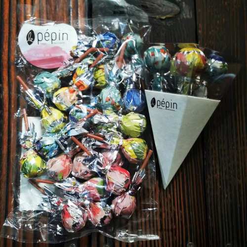 日本pepin圣诞钻石夹心棒棒糖三种口味 抹茶草莓牛奶圣诞礼盒