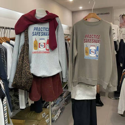 2025冬季新款KEYBOARD时尚休闲百搭字母酸奶卫衣宽松显瘦上衣女