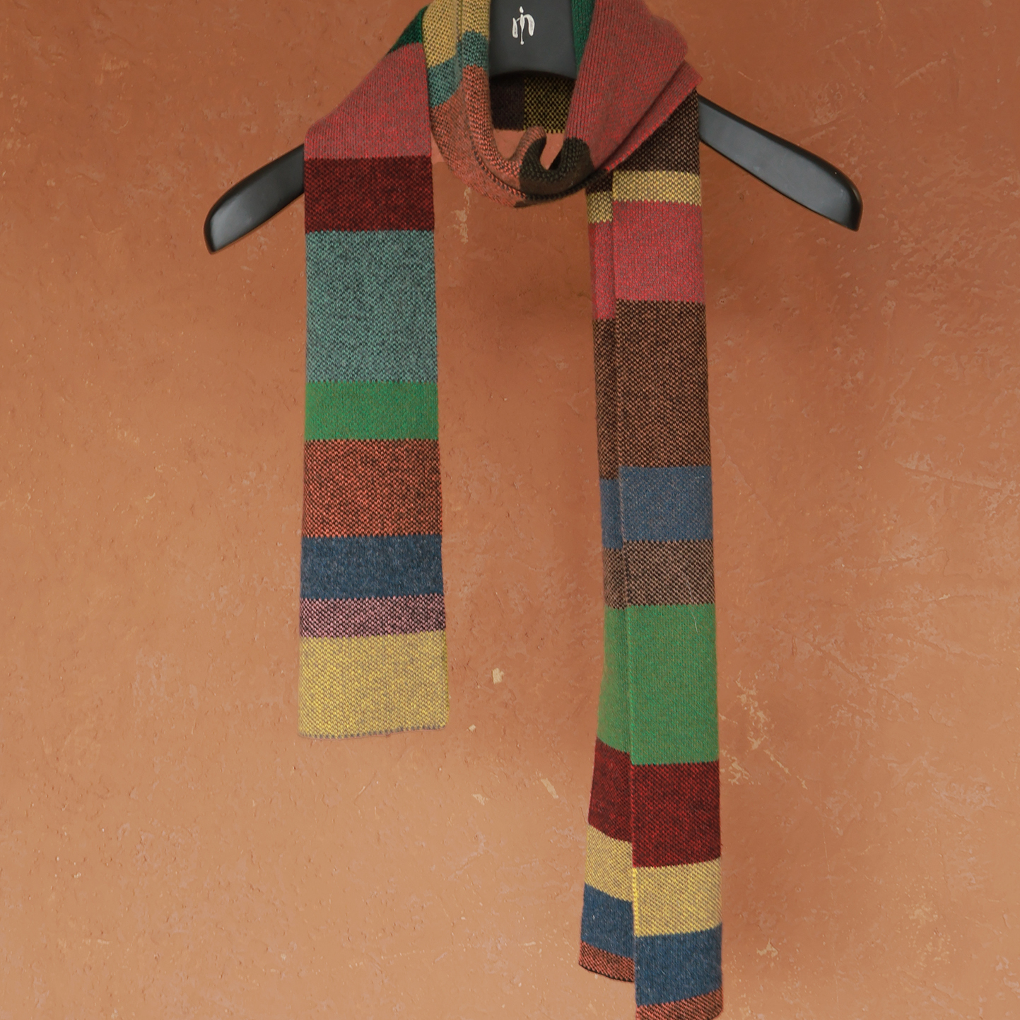 IMMUNO壹糯 彩虹方糖围巾高颜值羊毛经典彩色条纹围巾