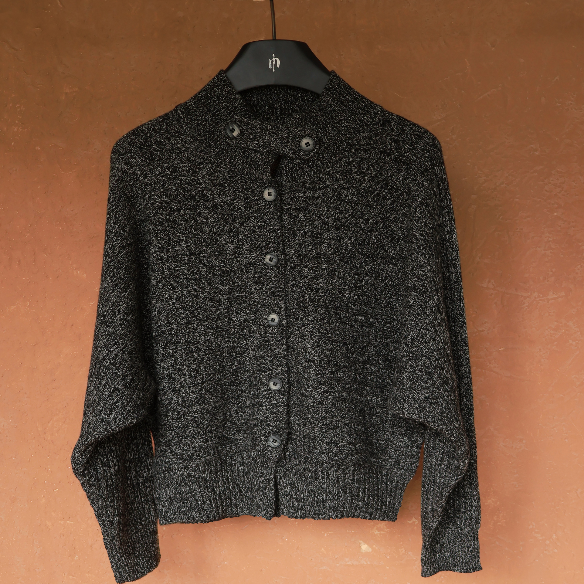 IMMUNO壹糯  时尚老钱风高领羊毛开衫秋冬立领针织衫保暖毛衣外套