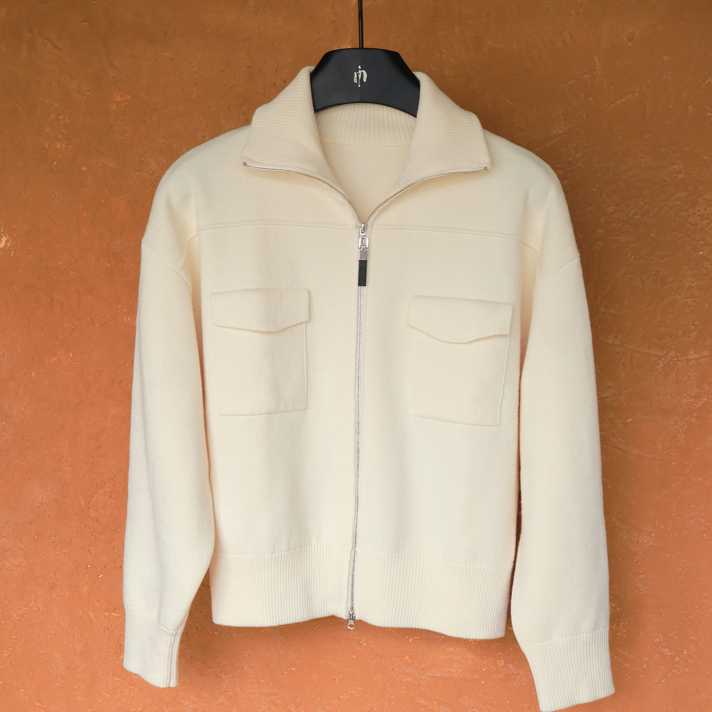 IMMUNO壹糯 老钱风高级感休闲百搭新款拉链翻领羊毛针织开衫外套