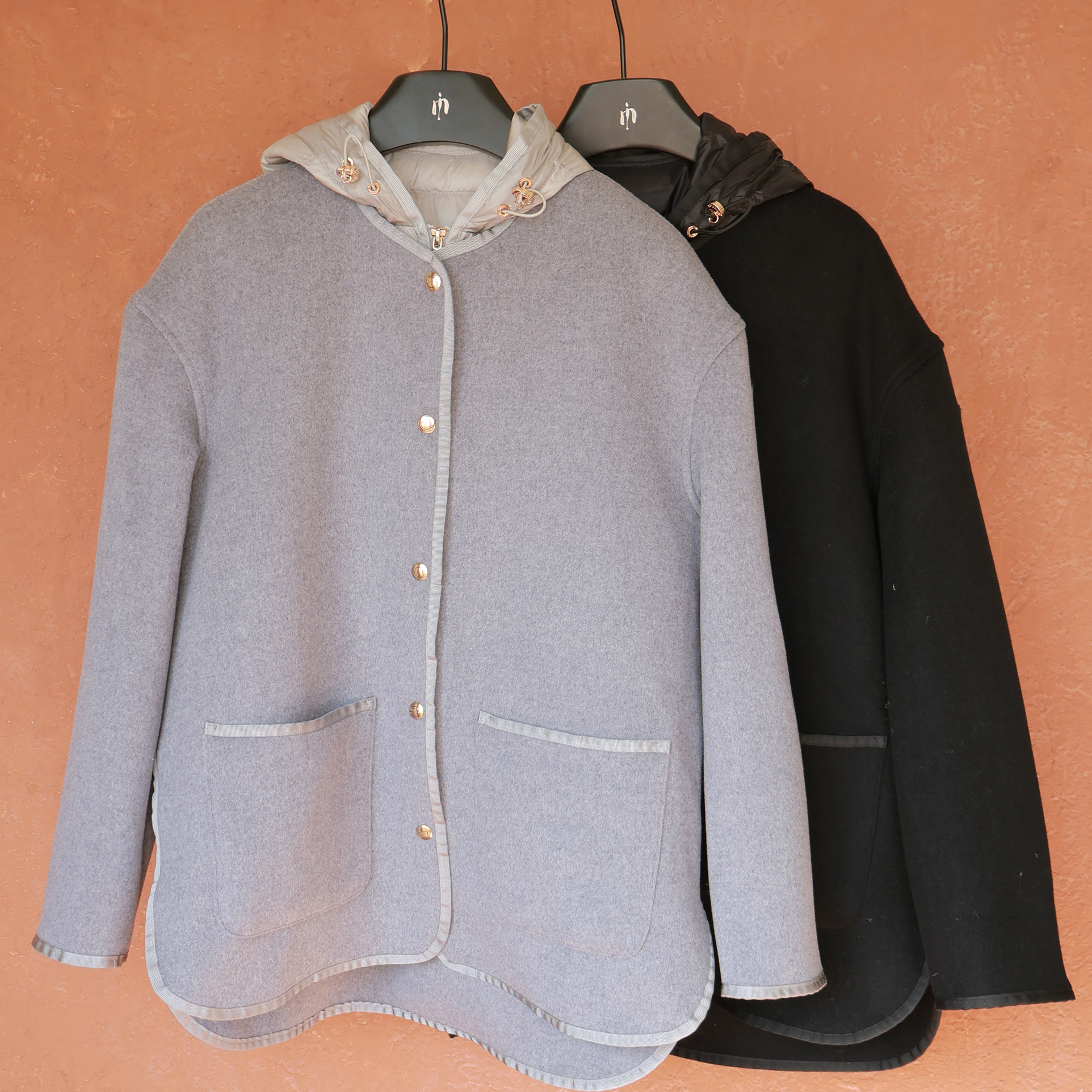 IMMUNO壹糯  M*珂25新款学院风羊毛羊绒夹克羽绒服马甲三合一外套