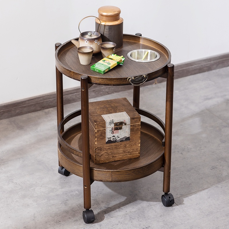 可移动麻将桌茶水架中式茶桌边几