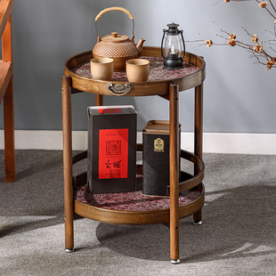 中式茶几角几沙发侧边柜可移动边几置物架麻将机茶台棋牌室茶水架