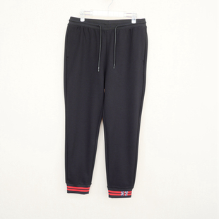 2A2627黑色 秋冬高档厚柔运动休闲九分卫裤 拉夏PT专柜撤柜正品 男装