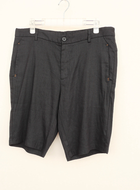 拉JW系列34/36专柜断码夏薄男装天丝亚麻透气休闲短裤4A4272黑色