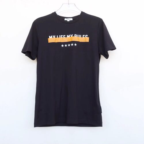 拉JW系列M/L/XL专柜男装 夏高级纯棉胶印圆领短袖T恤2A3623黑色