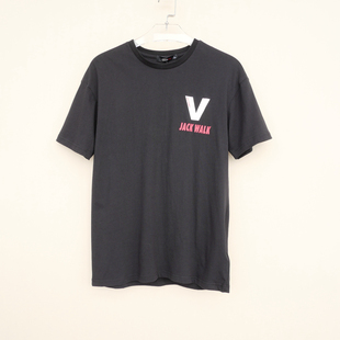 拉JW系列M 男装 夏纯棉加柔舒适圆领短袖 T恤5A4255黑色 L专柜正品