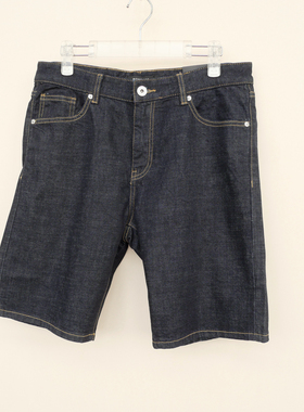 拉夏PT系列/30/34/36撤柜正品男夏全棉微弹牛仔短裤5A3093黑色