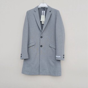 拉PT系列SM撤柜正品男春秋高级罗马布修身西装外套风衣8B1774浅灰
