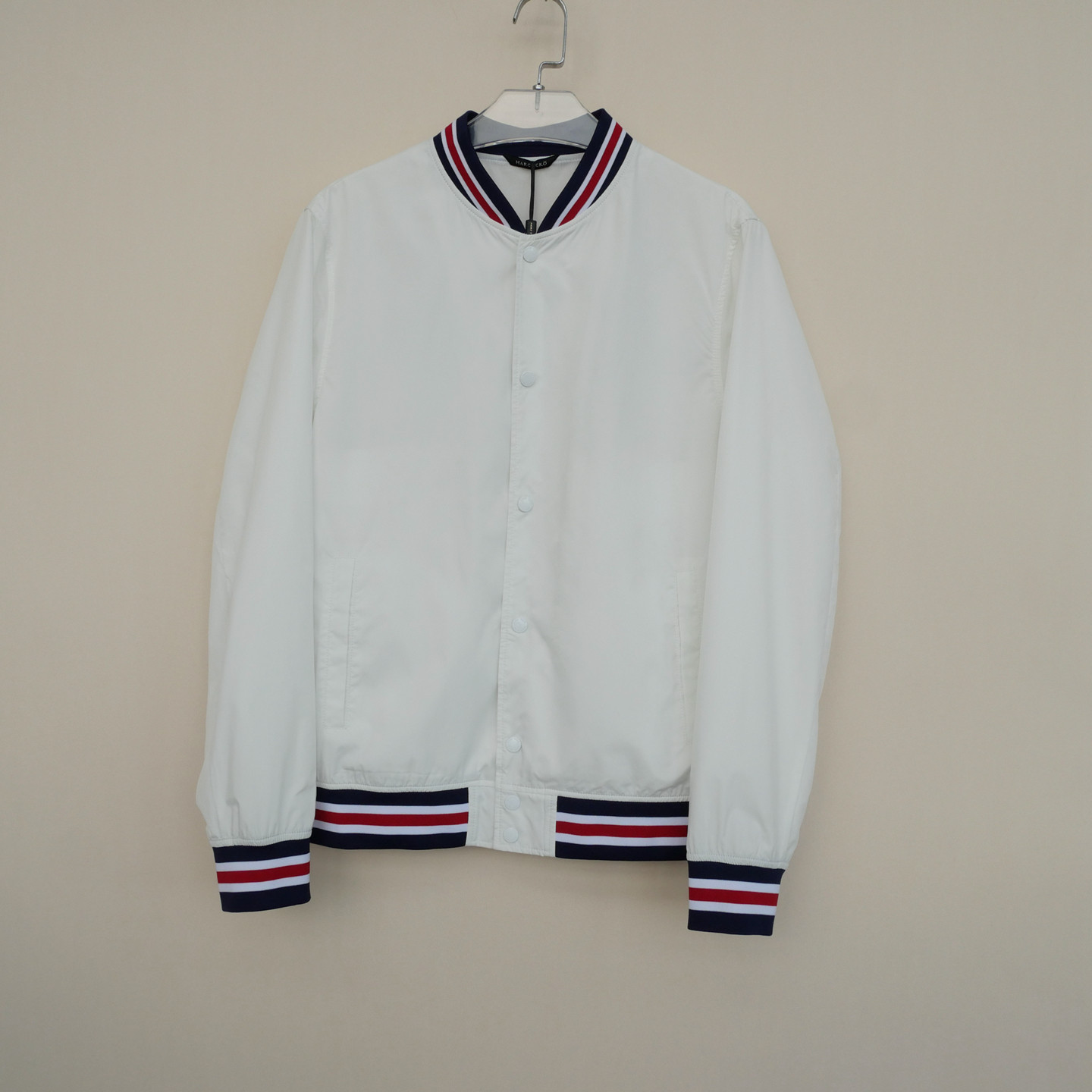 拉ME系列L撤柜正品男春季舒滑超细旦纤棒球领夹克外套5A1371白色,男装,夹克,淘宝优惠券,粉丝福利购,淘宝优惠卷