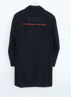 拉夏PT系专柜撤柜男装冬中长高级商务厚羊毛呢外套大衣2A2793黑色