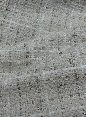 新品进口30羊毛白色格纹编织小香风外套半身裙马甲裙套装