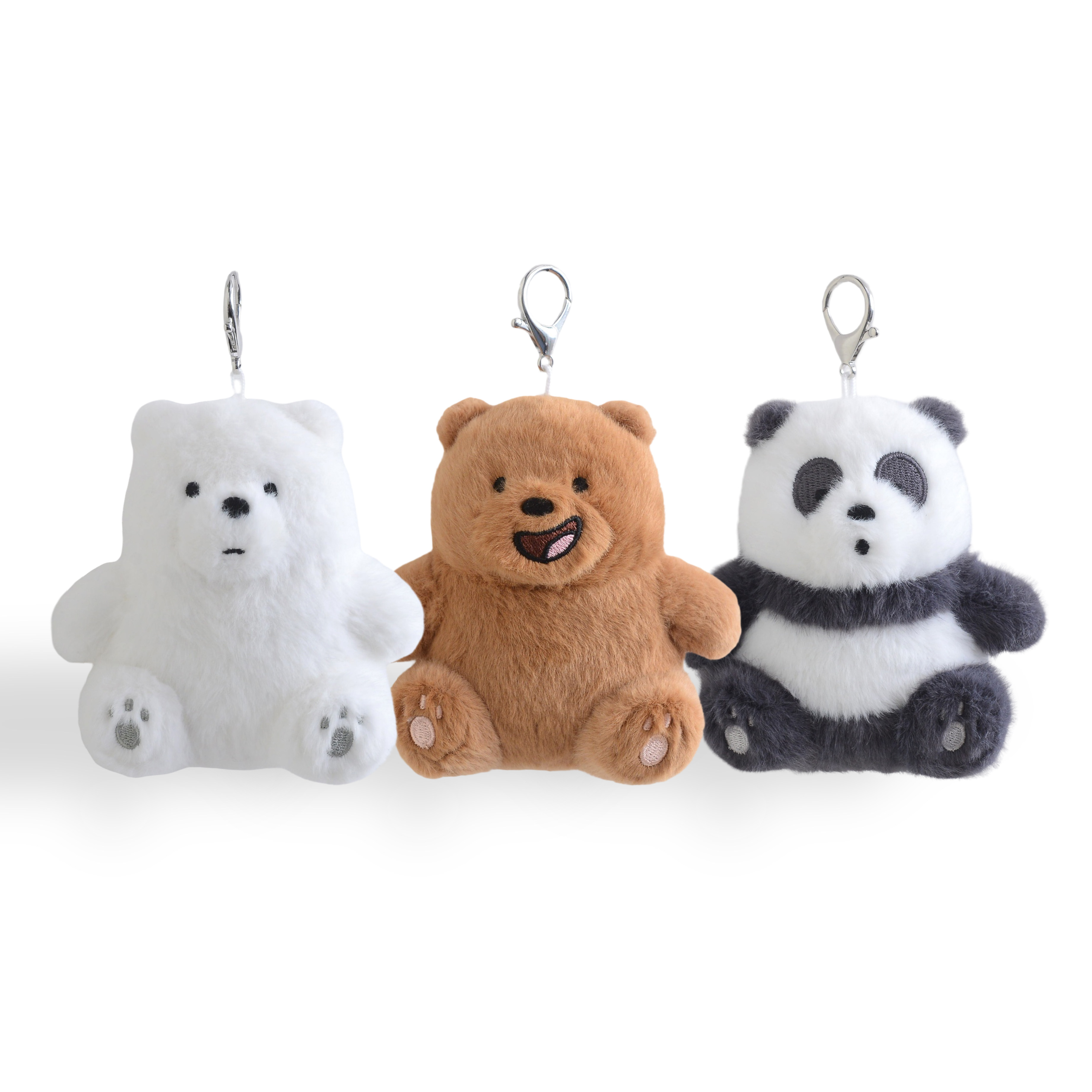 韩单正品咱们裸熊We Bare Bears毛绒公仔12CM中号三只裸熊挂件