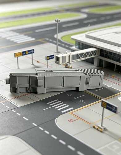 机场航站楼模型 3D打印飞机模型 比例1:400