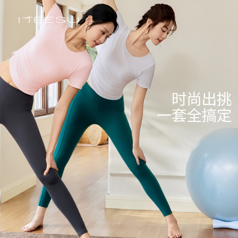 美愫瑜伽服套装大码宽松运动上衣图片