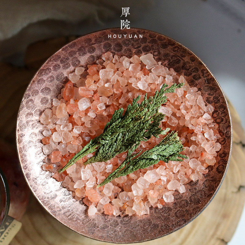 厚院 香薰盐粒天然喜马拉雅山岩盐玫瑰盐矿物红盐熏香防烧焦垫料