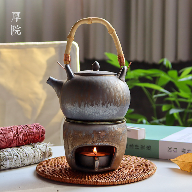 厚院【暖怡】复古粗陶温茶炉家用围炉煮茶具蜡烛加热烤茶炉熏香器,餐饮具,煮茶炉,淘宝优惠券,粉丝福利购,淘宝优惠卷