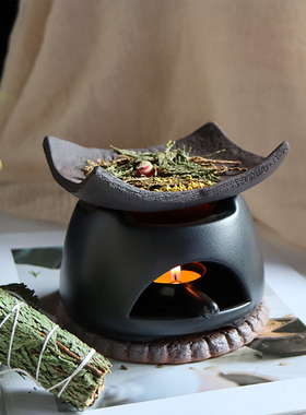 厚院【致诵】中式香薰炉草本雪松净化扩香蜡烛温茶干烧隔火熏香器