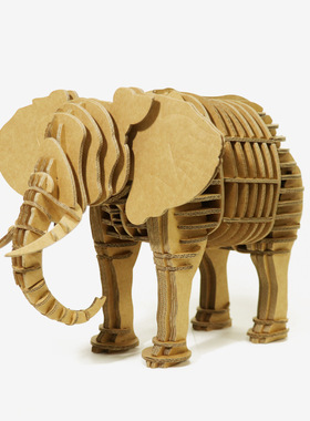 大象纸制工艺品手工DIY创意拼装动物亲子教育客厅书房摆件装饰品
