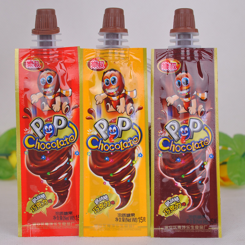 乐叔巧克力力味跳跳糖流质糖果
