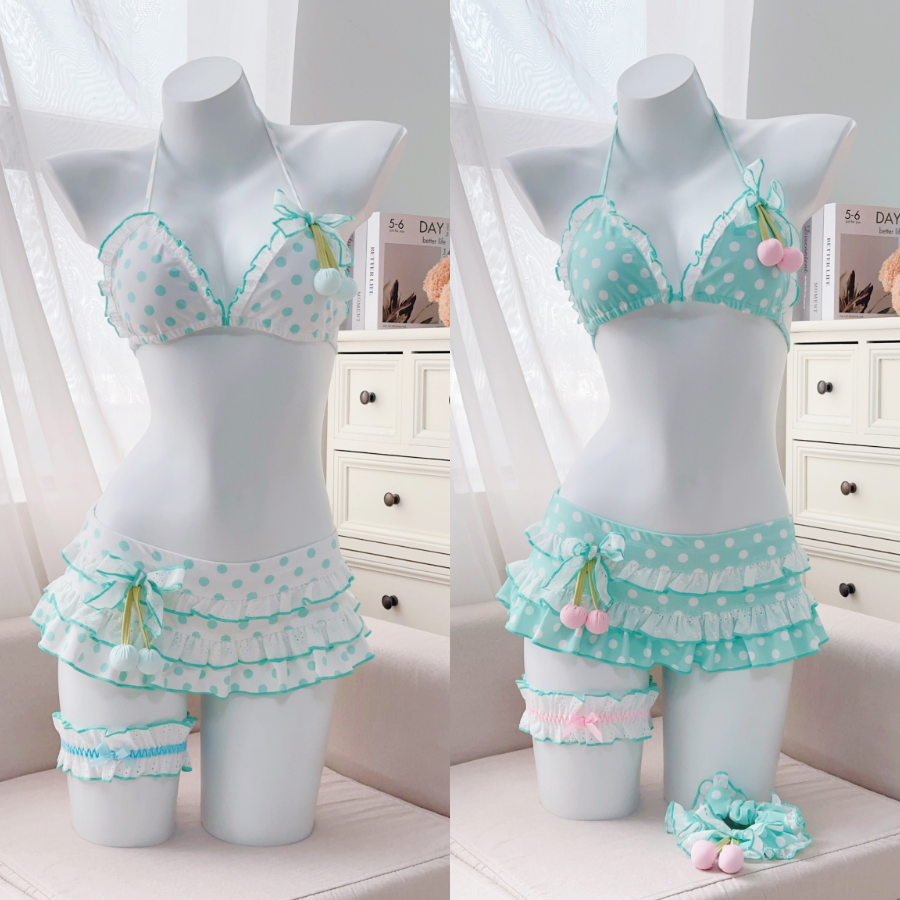 小樱桃比基尼泳衣女甜美少女