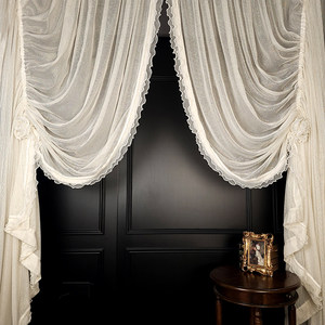 高档法式窗纱客厅卧室2024年新款奢华别墅复古风美式欧式窗帘纱帘