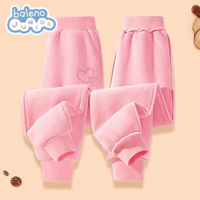 班尼路女童加绒裤子儿童加厚一体绒保暖运动裤小女孩一条过冬棉裤