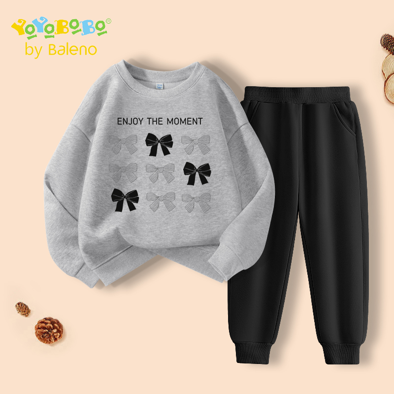 班尼路童装YBB系列女童套装春秋款儿童圆领休闲卫衣女孩秋装上衣