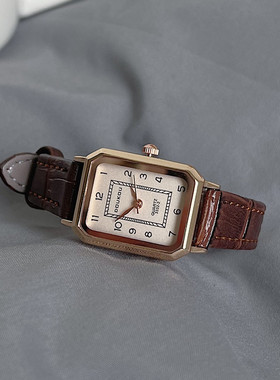 手表女款简约气质初高中学生女士轻奢小众设计时尚防水方形皮带表