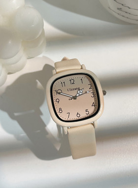 韩系清新小众手表女简约时尚设计初高中学生高颜值方形文艺学院风