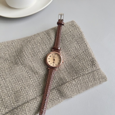 考试专用数字60刻度手表女款学生女士公职人员细带小表盘石英女表