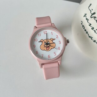 周处除三害陈桂林同款手表女粉色小猪卡通可爱中小学生电子石英表