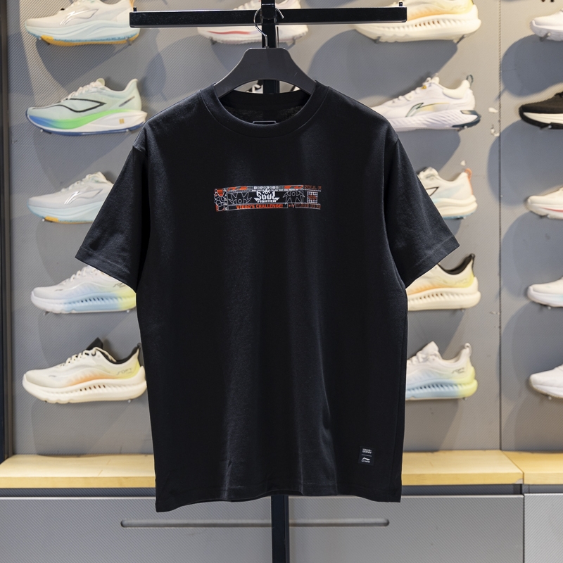 李宁短袖男子透气短袖文化衫