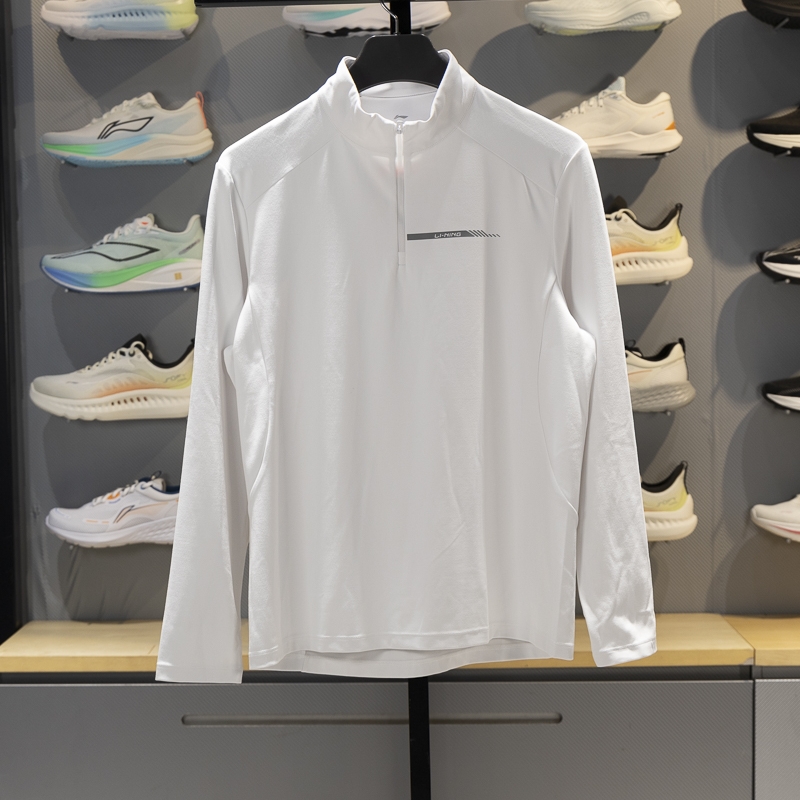 李宁长袖男子半拉链长袖T恤