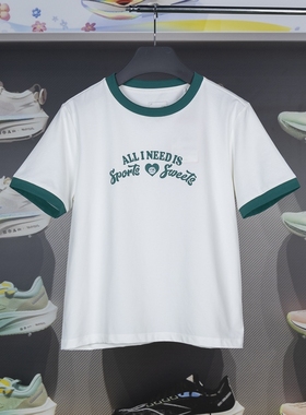 李宁T恤2024新款女子冰感舒适吸湿排汗宽松短袖文化衫AHSU524