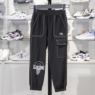 YYKT025 休闲潮流印花束脚宽松卫裤 李宁男小童运动裤 2023夏季