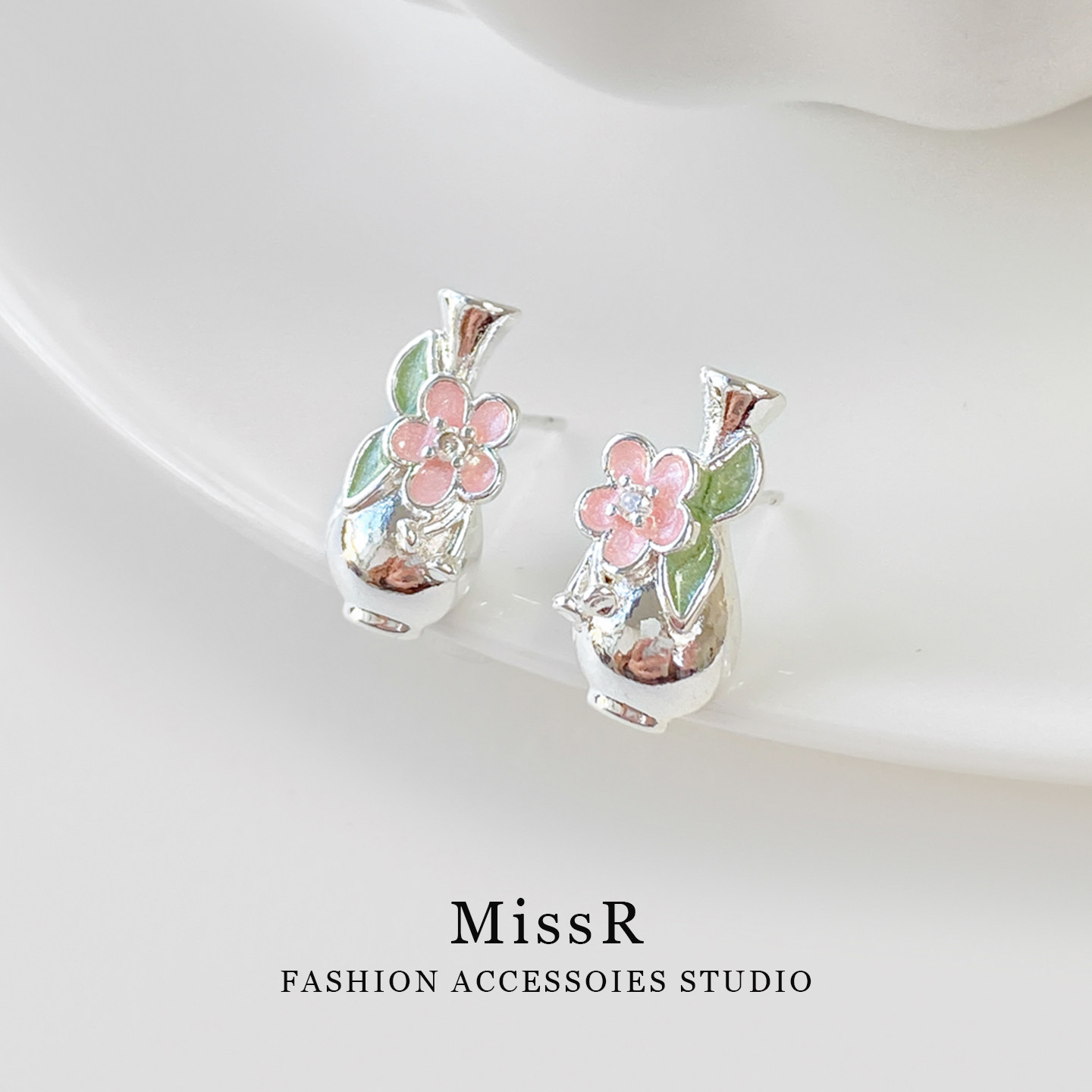 小众花瓶彩绘珐琅滴釉耳钉女2026新款高级感轻奢气质耳环独特耳饰,饰品/流行首饰/时尚饰品新,耳环,淘宝优惠券,粉丝福利购,淘宝优惠卷