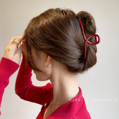 新年红~红色烤漆金属抓夹大号