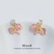 甜美可爱粉色珐琅滴釉小马耳钉女新款 高级感轻奢气质耳环耳饰耳坠