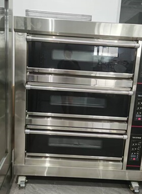 乐创商用烤箱蛋糕店学校食堂三层大容量12键记忆菜单智能披萨烤炉