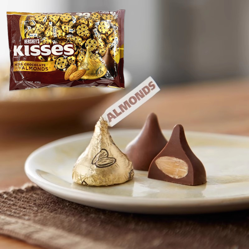 好时之吻巧克力HERSHEY'S Kisses大杏仁巴旦木夹心牛奶喜糖410g