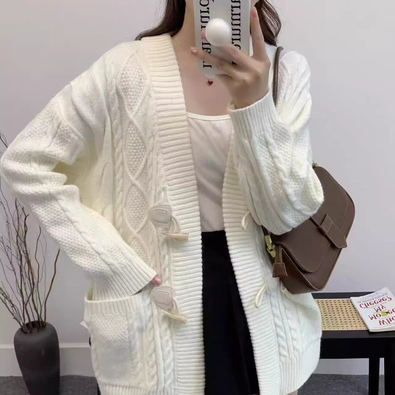 秋冬毛衣外套女开衫新款宽松休闲