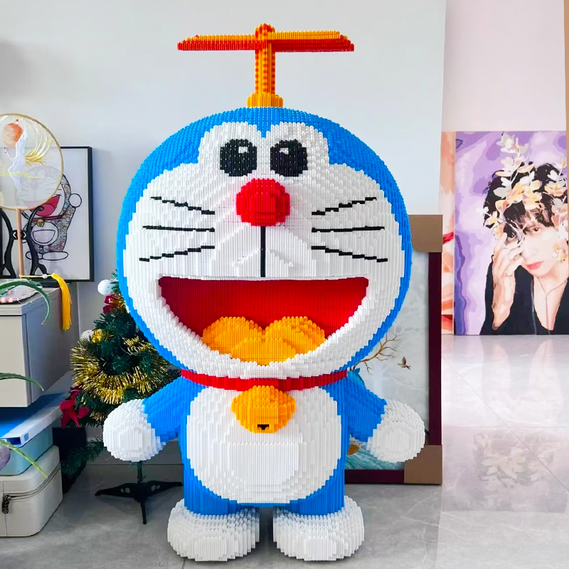 巨大型哆啦A梦小颗粒拼装国潮积木机器猫拼图儿童男女孩玩具礼物