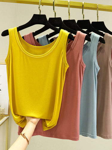 莫代尔吊带背心女纯色内搭夏季外穿百搭薄款大码宽松无袖U领上衣
